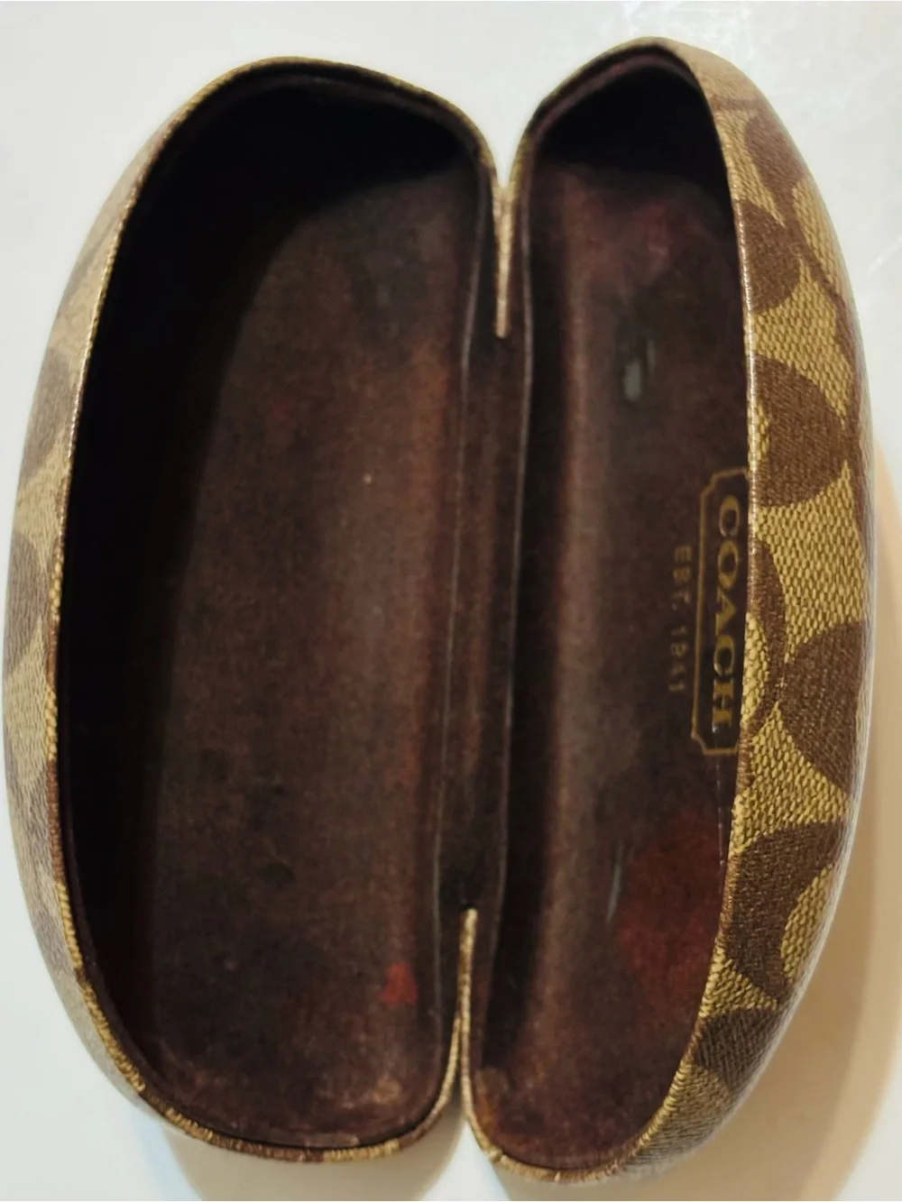 Coach Brown Signature Pattern Eyewear Case